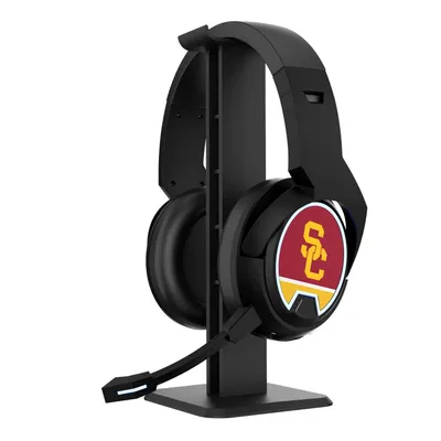 USC Trojans Logo Wireless Bluetooth Gaming Headphones & Stand