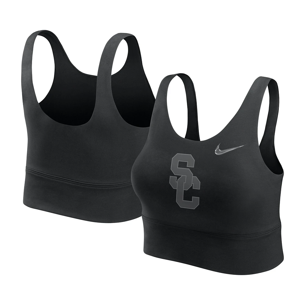 Women's Nike  Black USC Trojans Performance Longline Sports Bra
