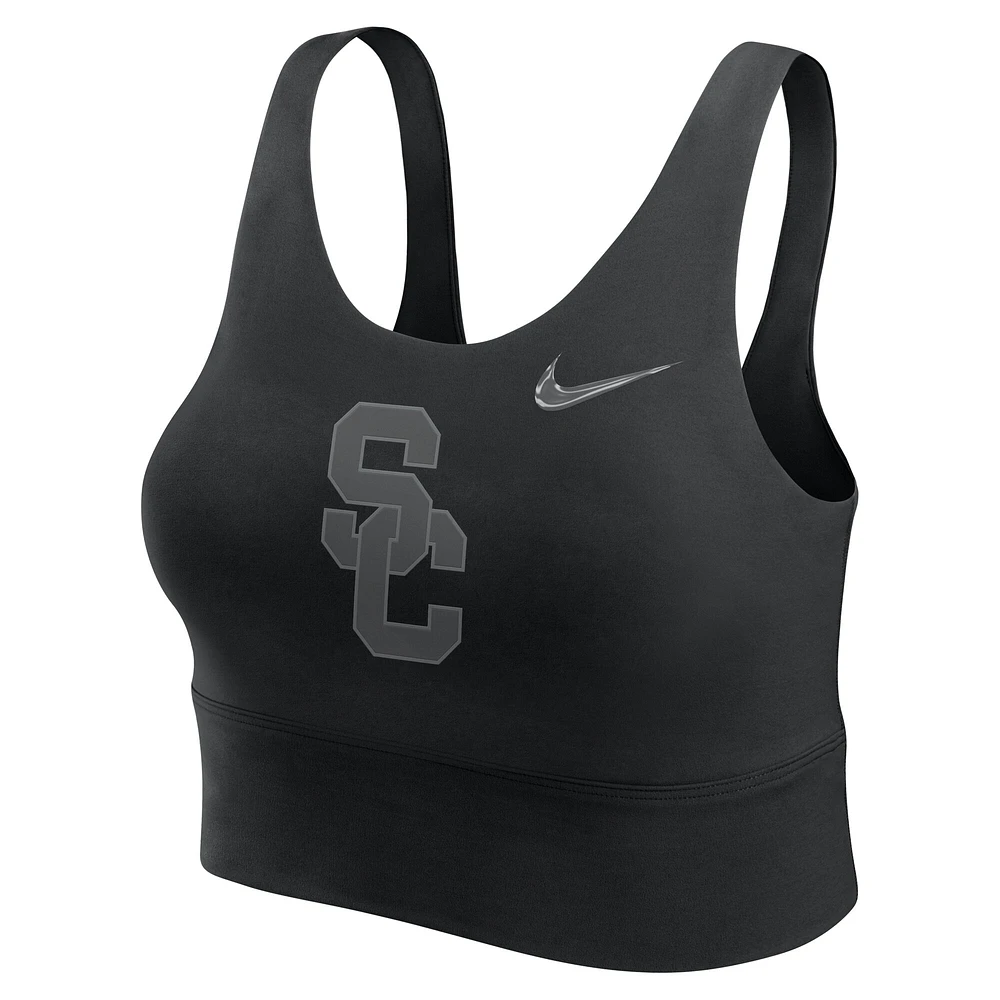 Women's Nike  Black USC Trojans Performance Longline Sports Bra