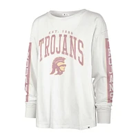 T-shirt à manches longues '47 crème USC Trojans Statement SOA 3-Hit pour femmes