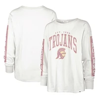 T-shirt à manches longues '47 crème USC Trojans Statement SOA 3-Hit pour femmes