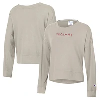 Sweat-shirt en suède Champion Tan USC Trojans pour femmes