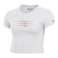 Women's Champion White USC Trojans Core Script Baby Cropped T-Shirt