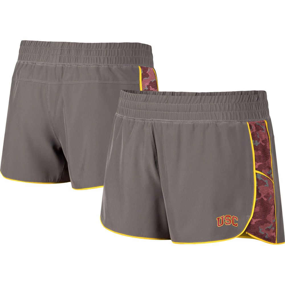 Women's Colosseum Gray/Cardinal USC Trojans Pamela Lined Shorts