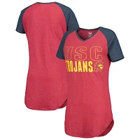 Women's Concepts Sport Cardinal/Charcoal USC Trojans Raglan V-Neck Nightshirt