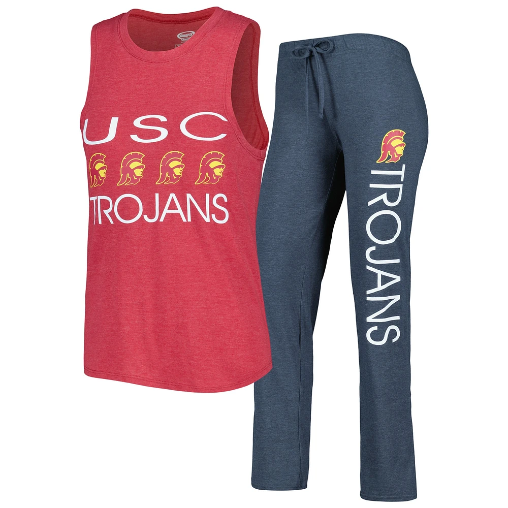 Concepts Sport Charcoal/Cardinal USC Trojans Débardeur et pantalon Ensemble de nuit pour femme