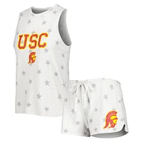 Concepts Sport Cream USC Trojans Agenda Stars Ensemble de nuit débardeur et short pour femme