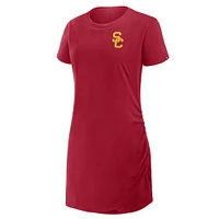 Women's Fanatics Cardinal USC Trojans Ruched Drape T-Shirt Dress