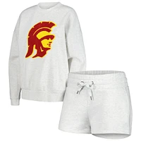 Gameday Couture Ash USC Trojans Team Effort Ensemble de nuit avec sweat-shirt et short pour femme