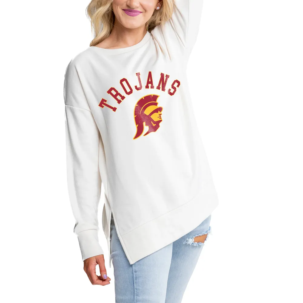 Lids USC Trojans Gameday Couture Women's Side Split Logo Pullover Top -  Cream