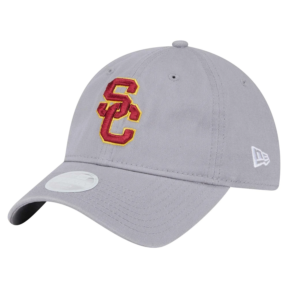 Casquette ajustable 9TWENTY grise avec logo USC Trojans de New Era pour femme