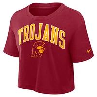Women's Nike Cardinal USC Trojans Athletic Prep Arch Performance Cropped T-Shirt