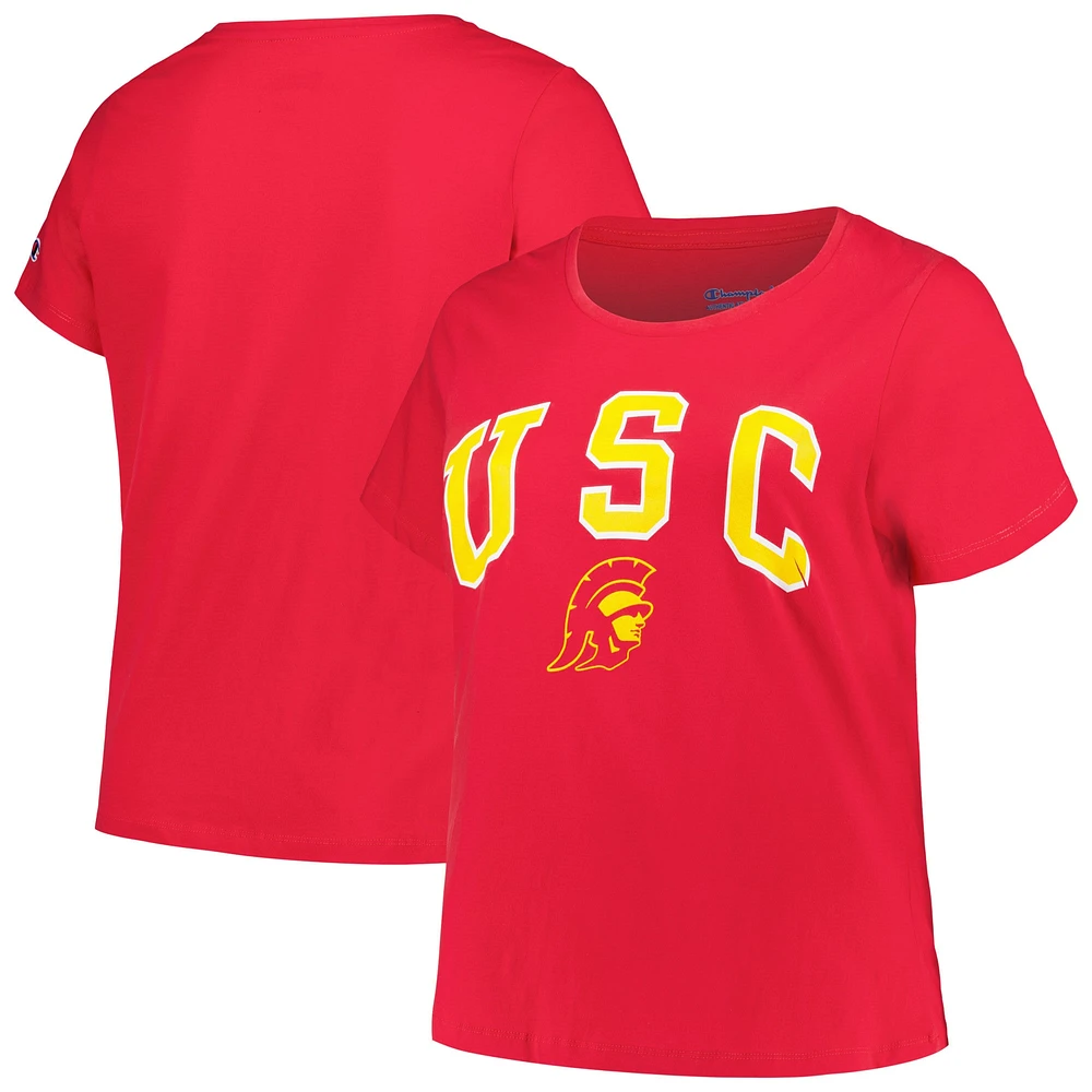 Women's Profile Cardinal USC Trojans Plus Arch Over Logo Scoop Neck T-Shirt