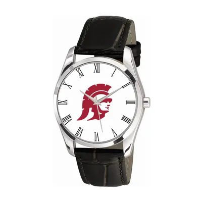 USC Trojans Women's Berkeley Black Leather Watch