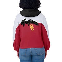 Sweat à capuche entièrement zippé blocs de couleurs Cardinal USC Trojans pour femme WEAR by Erin Andrews