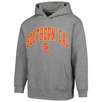 Sweat à capuche en polaire gris chiné pour jeunes USC Trojans