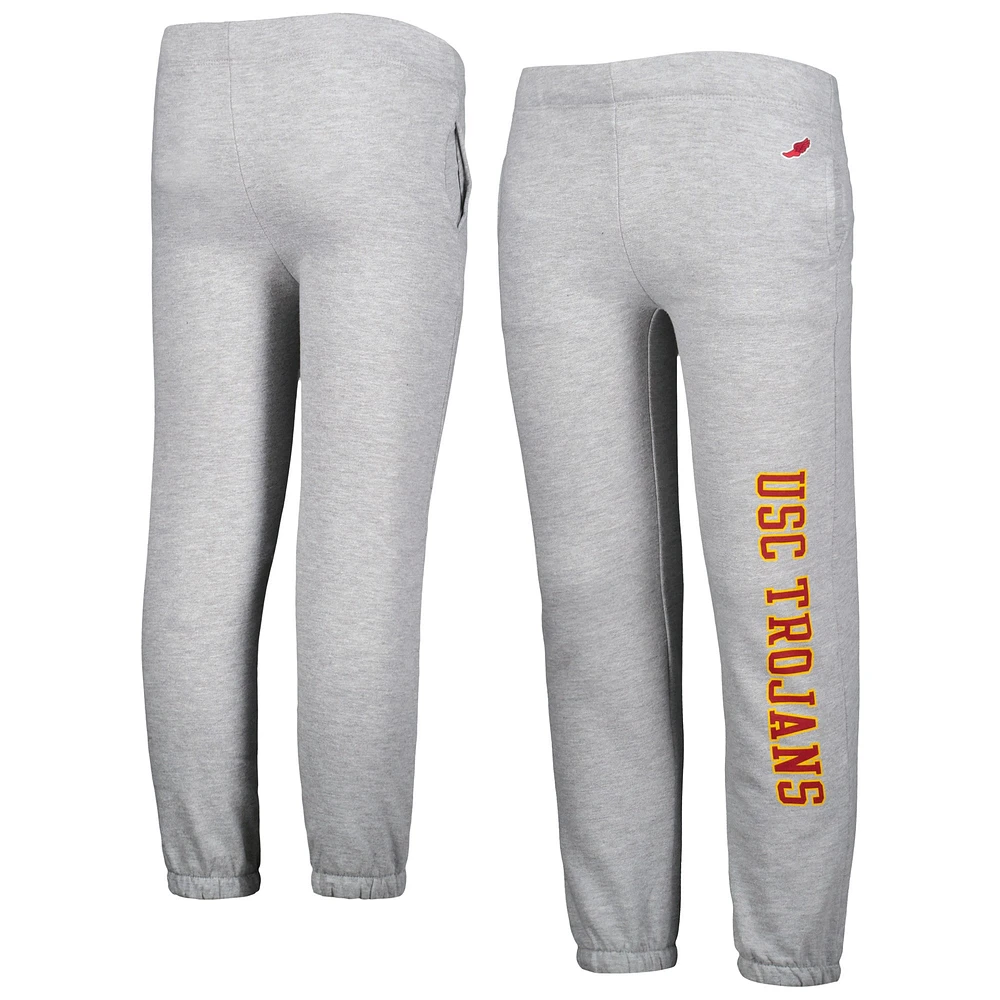 Youth League Collegiate Wear Heather Grey USC Trojans Essential Pantalon