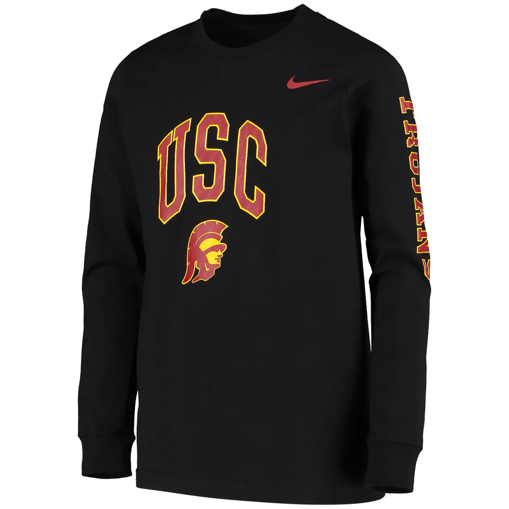 Youth Nike Black USC Trojans Arch & Logo 2-Hit Long Sleeve T-Shirt