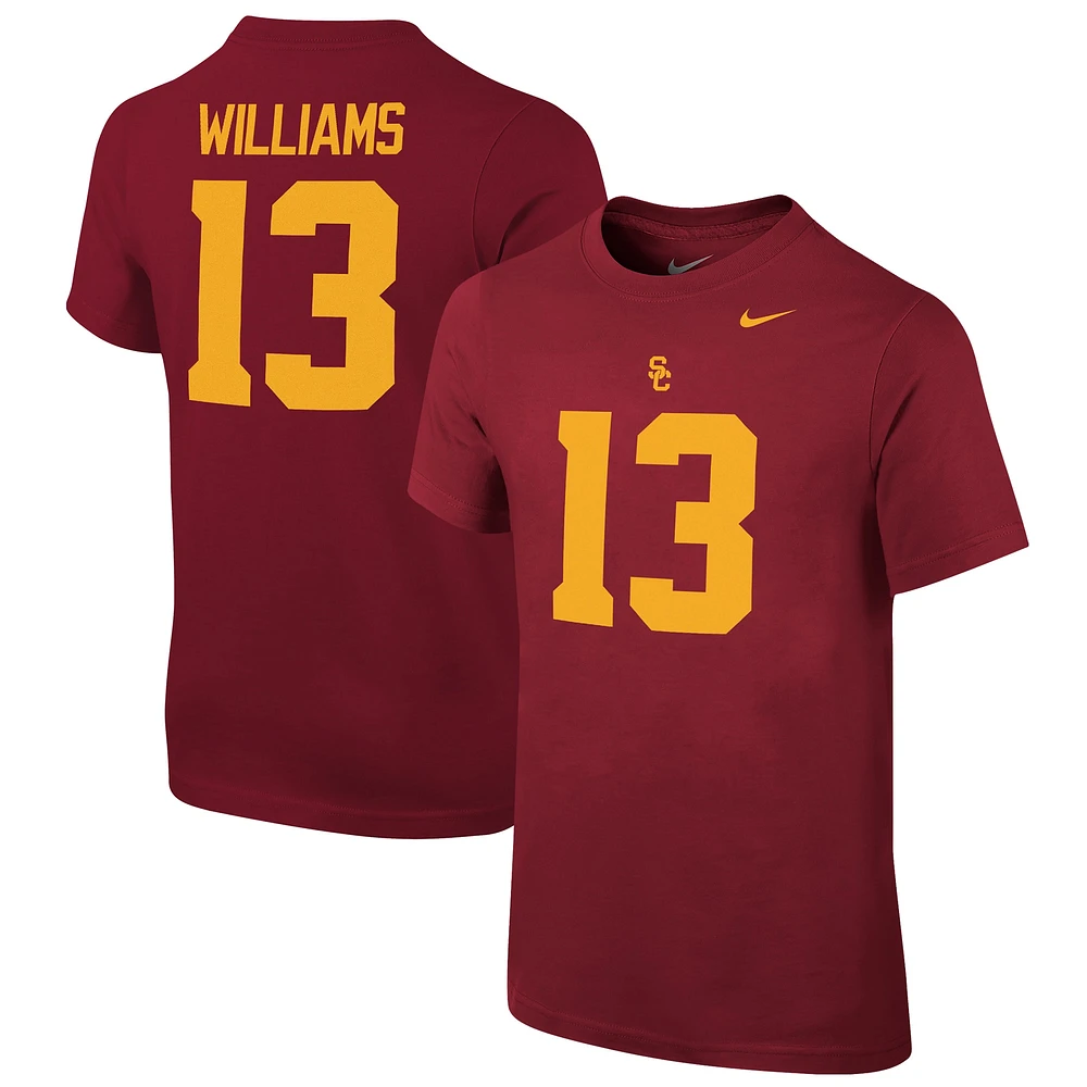 T-shirt Nike Caleb Williams Cardinal USC Trojans avec nom et numéro pour jeune