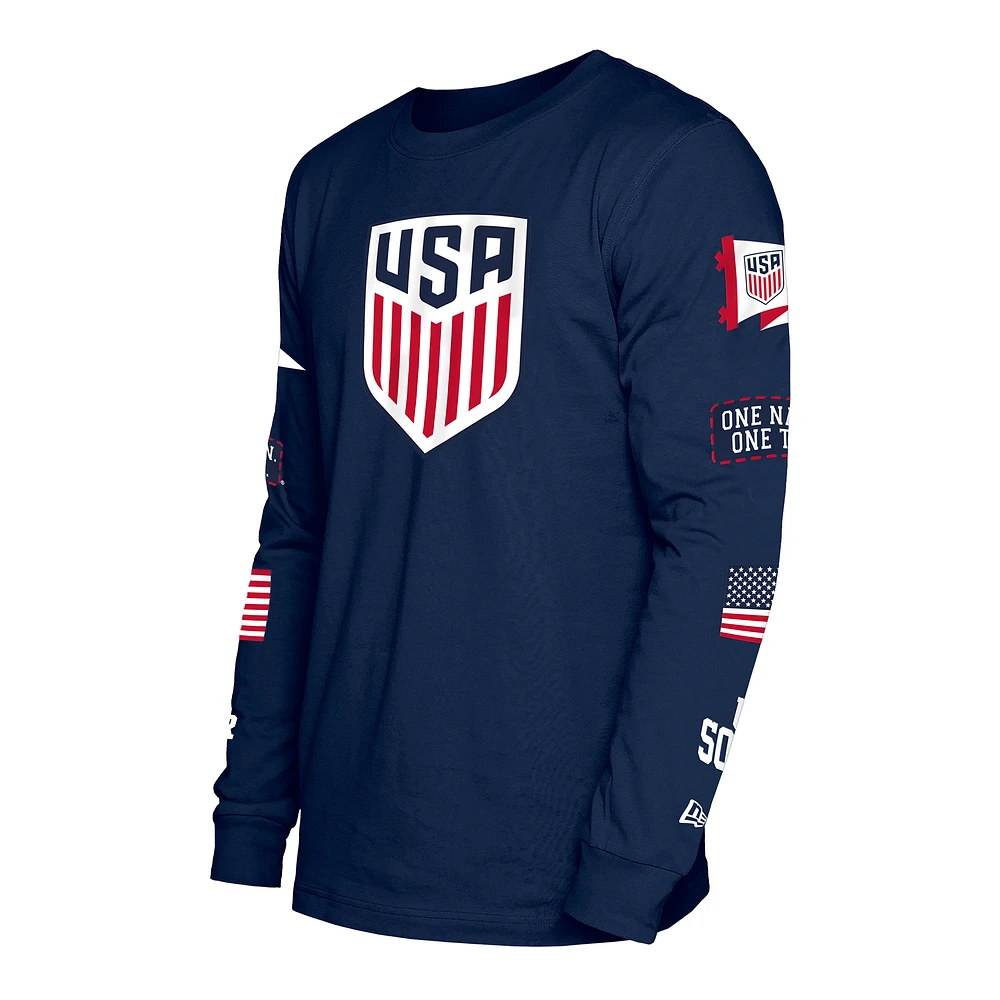 Men's 5th & Ocean by New Era  Navy USMNT Gameday Long Sleeve T-Shirt