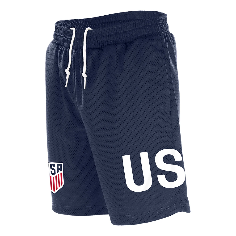 Men's 5th & Ocean by New Era  Navy USMNT Mesh Shorts