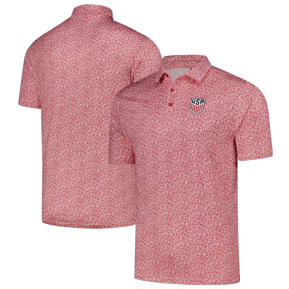 Polo rouge Antigua USMNT Field Ditsy pour homme