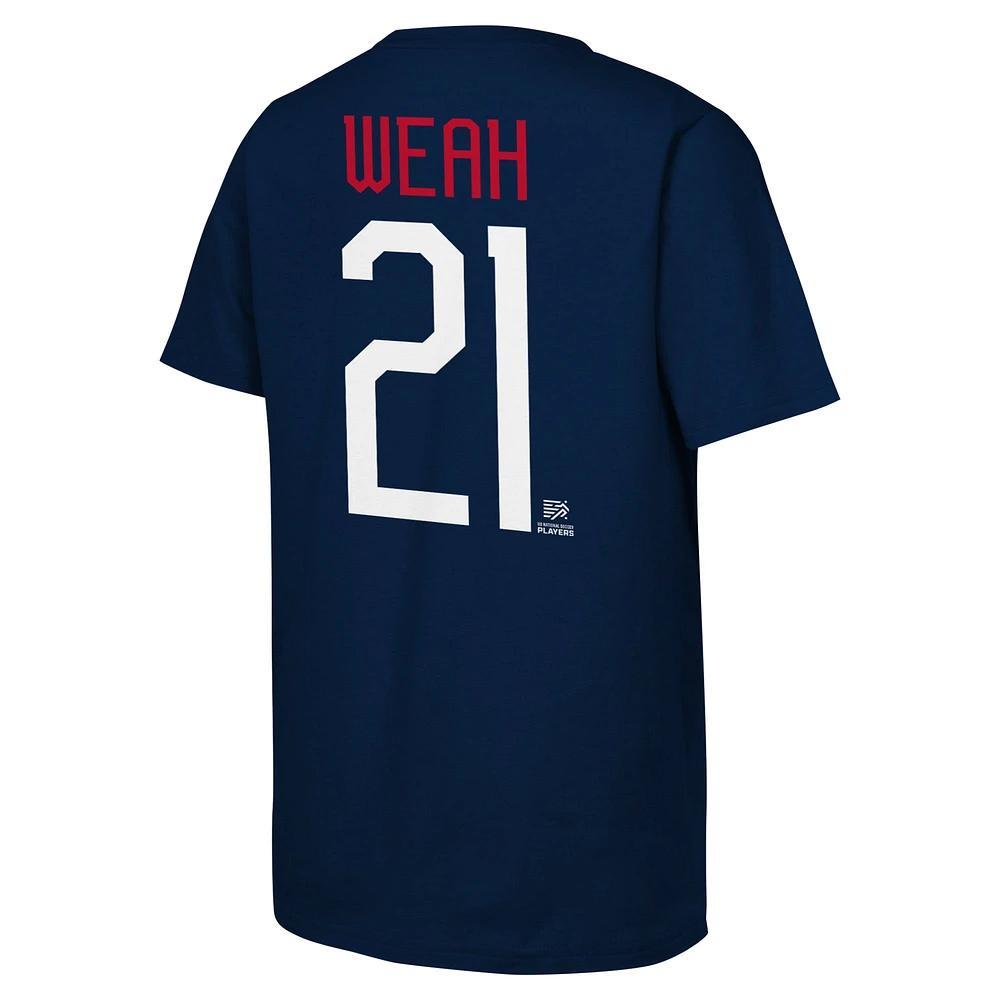 Men's Timothy Weah Navy USMNT Name & Number T-Shirt