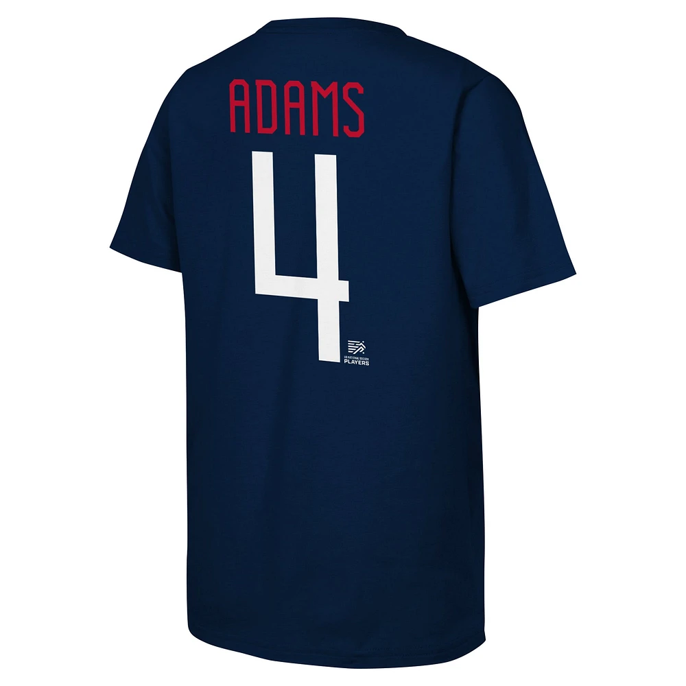 T-shirt avec nom et numéro USMNT bleu marine Tyler Adams pour hommes