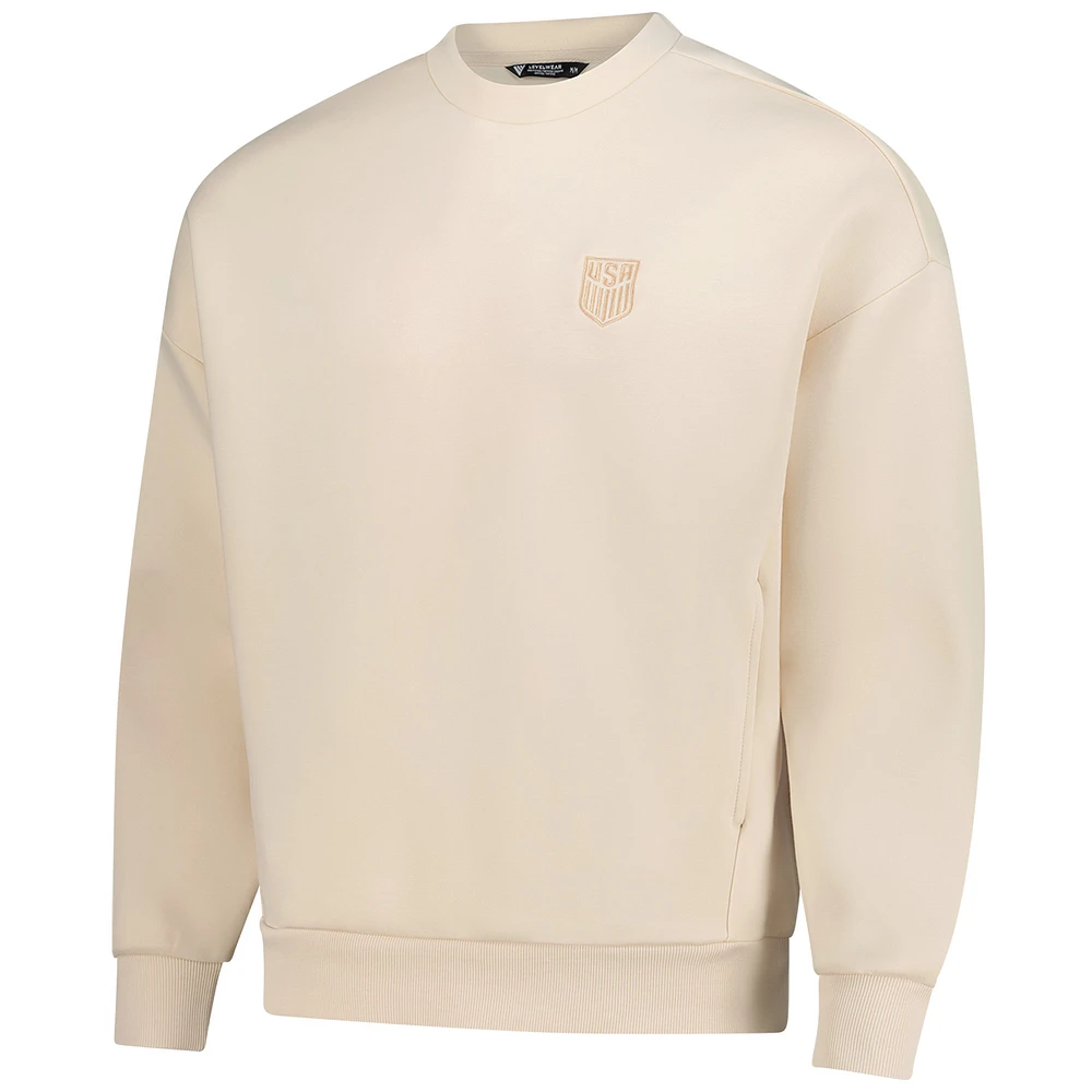 Sweat-shirt unisexe Levelwear kaki USMNT Luxe Signature Tri-Blend