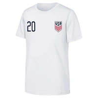 Youth Folarin Balogun White USMNT Name & Number T-Shirt