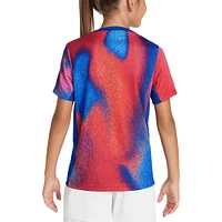 Haut de sponsor d'avant-match Nike rouge/bleu USMNT 2024 Academy Pro pour jeunes