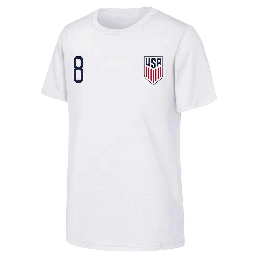 T-shirt blanc avec nom et numéro USMNT pour jeunes Weston McKennie