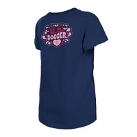 T-shirt bleu marine USWNT Bubble Heart de New Era pour filles