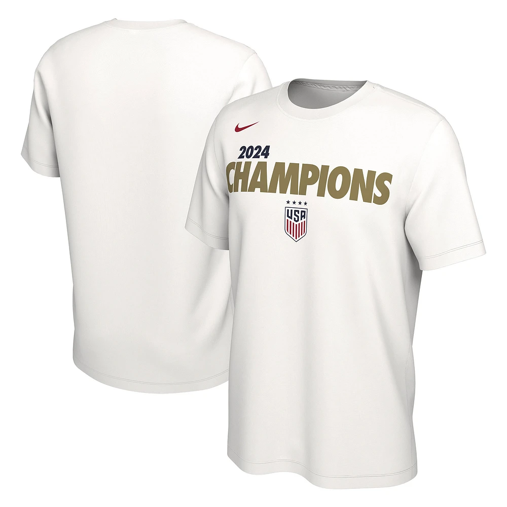 T-shirt Nike blanc pour homme avec médaille d'or des Jeux olympiques d'été USWNT 2024