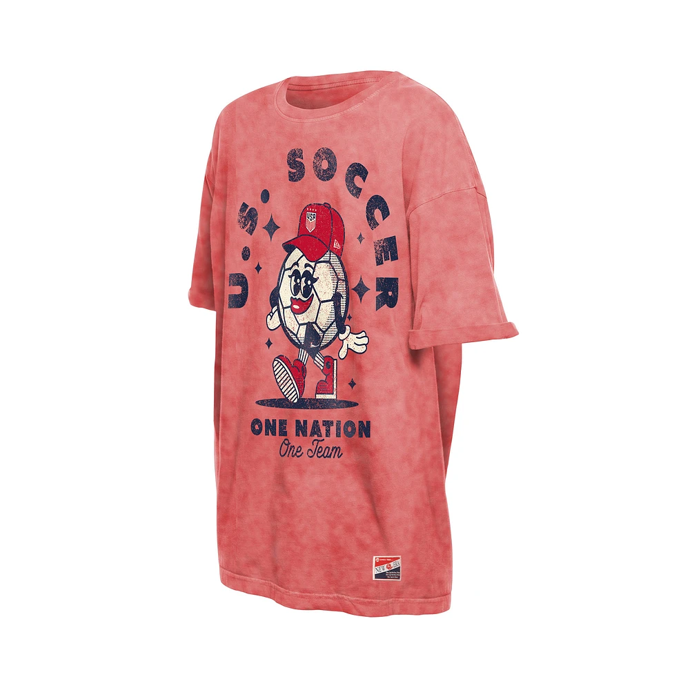 T-shirt oversize rétro rouge USWNT 5th & Ocean by New Era pour femme
