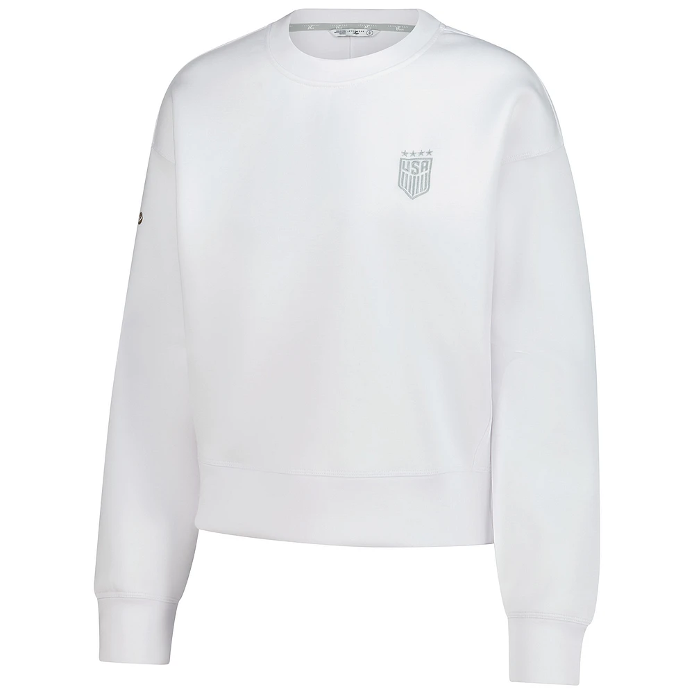 Sweat-shirt ras du cou en éponge de luxe pour femme V110850 USWoSoc 001 US Soccer LVE S25 SWTLADCRW 00US03E10147V02002UWHITE0
