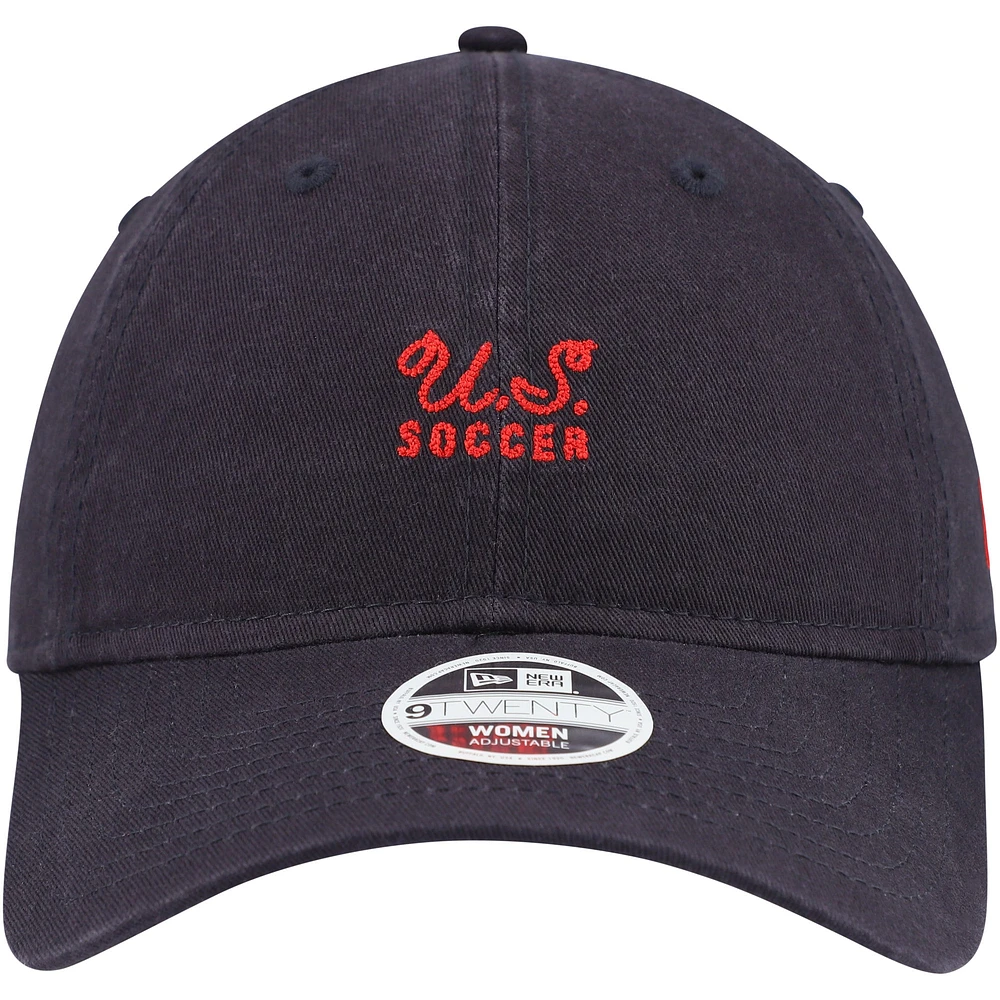 Women's New Era Navy USWNT Throwback 9TWENTY Adjustable Hat