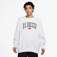 Sweat-shirt en molleton surdimensionné Nike USWNT Phoenix gris chiné pour femme