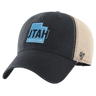 Men's '47 Black/Cream Utah Hockey Club Core Trawler Clean Up Trucker Adjustable Hat