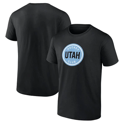 T-shirt noir avec logo du repêchage club de hockey l'Utah Fanatics pour hommes