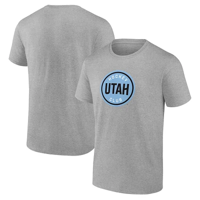 T-shirt pour homme Fanatics Heather Grey avec logo du Utah Hockey Club