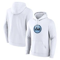 Men's Fanatics White Utah Hockey Club Draft Logo Pullover Hoodie