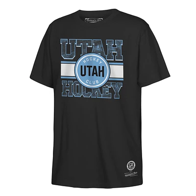 Youth Mitchell & Ness Black NHL Utah Center Ice T-Shirt