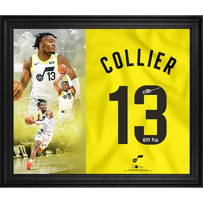 Collage de numéros de maillots encadrés et autographiés par Isaiah Collier, Utah Jazz, 20" x 24" (50 x 60 cm)