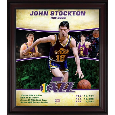 John Stockton Utah Jazz Framed 15" x 17" Hardwood Classics Player Collage