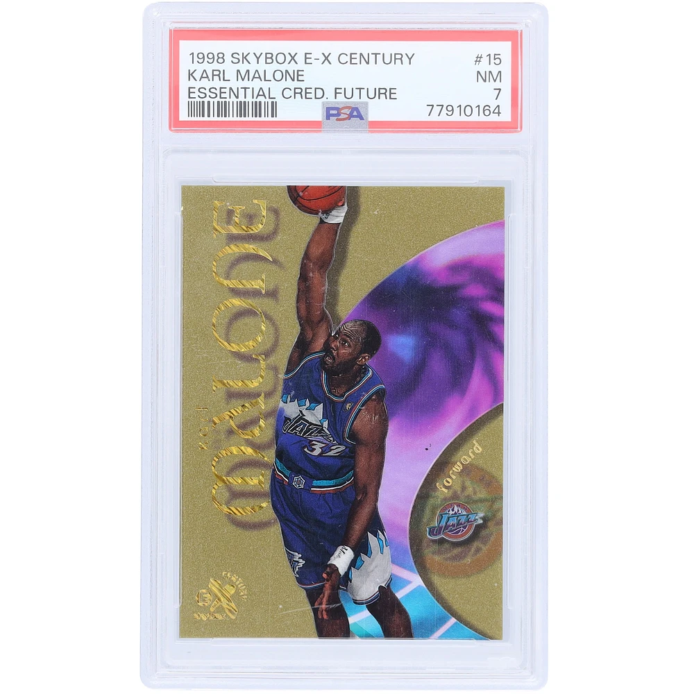 Karl Malone Utah Jazz 1998-99 Skybox E-X Century Essential Credentials Future #15 #13/76 PSA Authenticated 7 Card