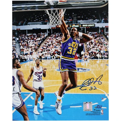 Karl Malone Utah Jazz Autographed 8" x 10" Signature Dunk vs. Sacramento Kings Photograph 