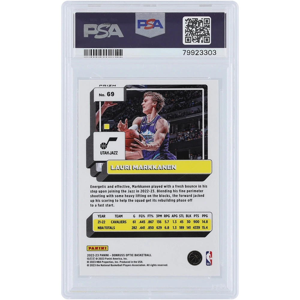 Lauri Markkanen Utah Jazz 2022-23 Panini Donruss Optic Photon #69 PSA Authenticated 10 Card