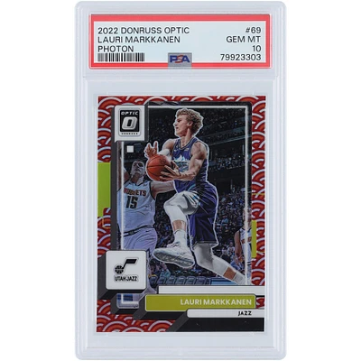 Lauri Markkanen Utah Jazz 2022-23 Panini Donruss Optic Photon #69 PSA Authenticated 10 Card