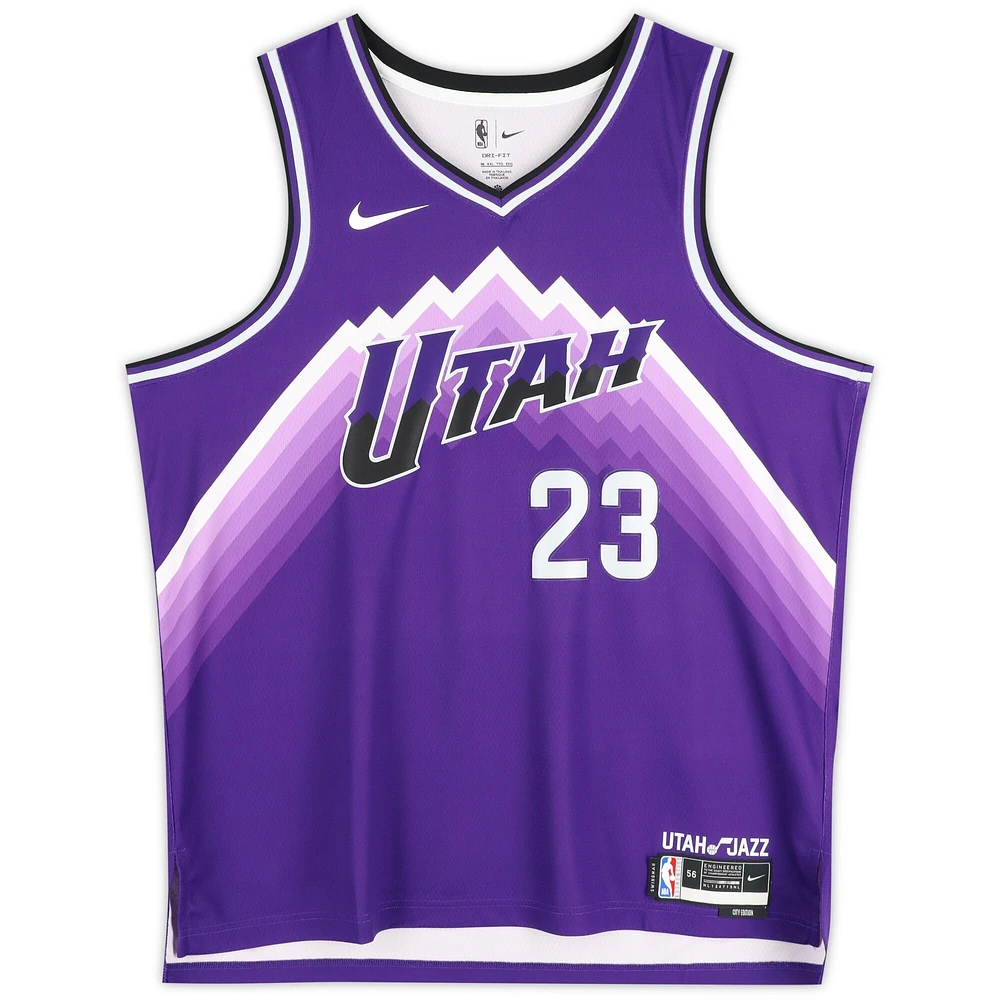 Lauri Markkanen Utah Jazz Autographed Nike Purple 2023-34 City Swingman Jersey with "The Finnisher" Inscription